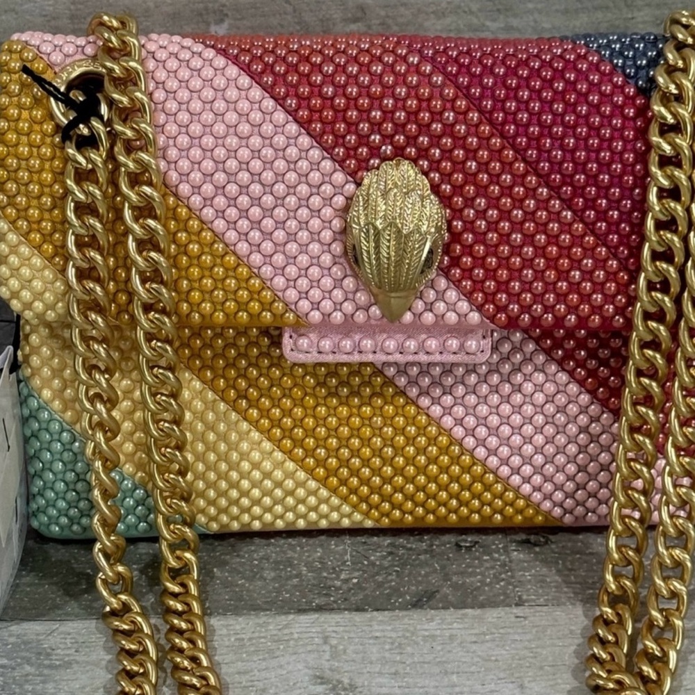 Kurt Geiger London Fabric Mini Pearl Embellished Kensington Crossbody Bag
